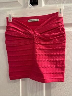 Zenana Outfitters Hot Pink Twist-Front Ribbed Tube Top *NWOT* size: small